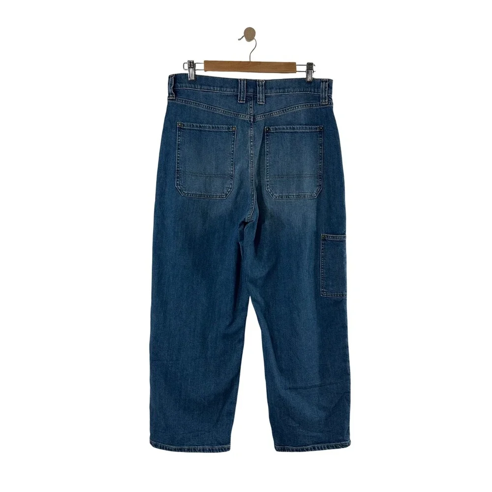 Banana Republic‎ Mens 31 Utility Carpenter Jeans Medium Wash Blue Straight Leg